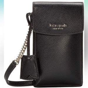 Kate Spade New York Leather North/South Crossbody Phone Bag w Half Chain Strap